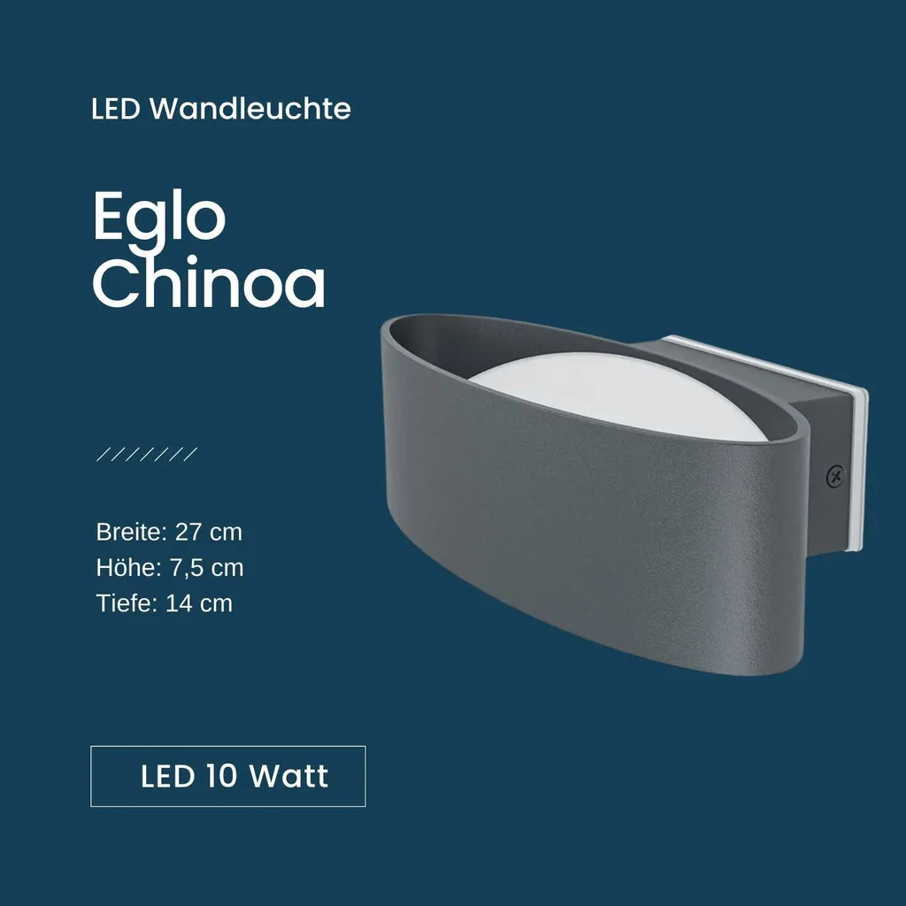OFFERTA Eglo 98711 CHINOA LED: Lampada da Esterni 10W IP54 Antracite
