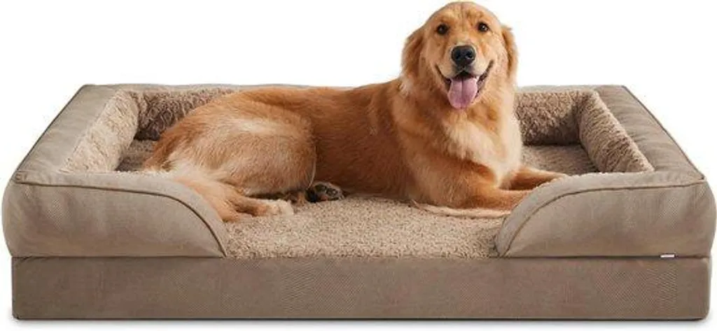 Couchage XL pour grand chien avec mousse à mémoire de forme alvéolée