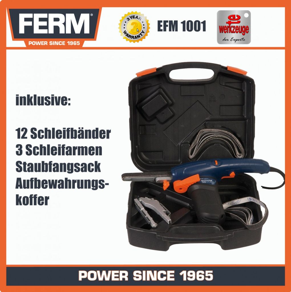 Levigatrice a nastro di precisione FERM 400W - EFM1001 Immagine del prodotto 