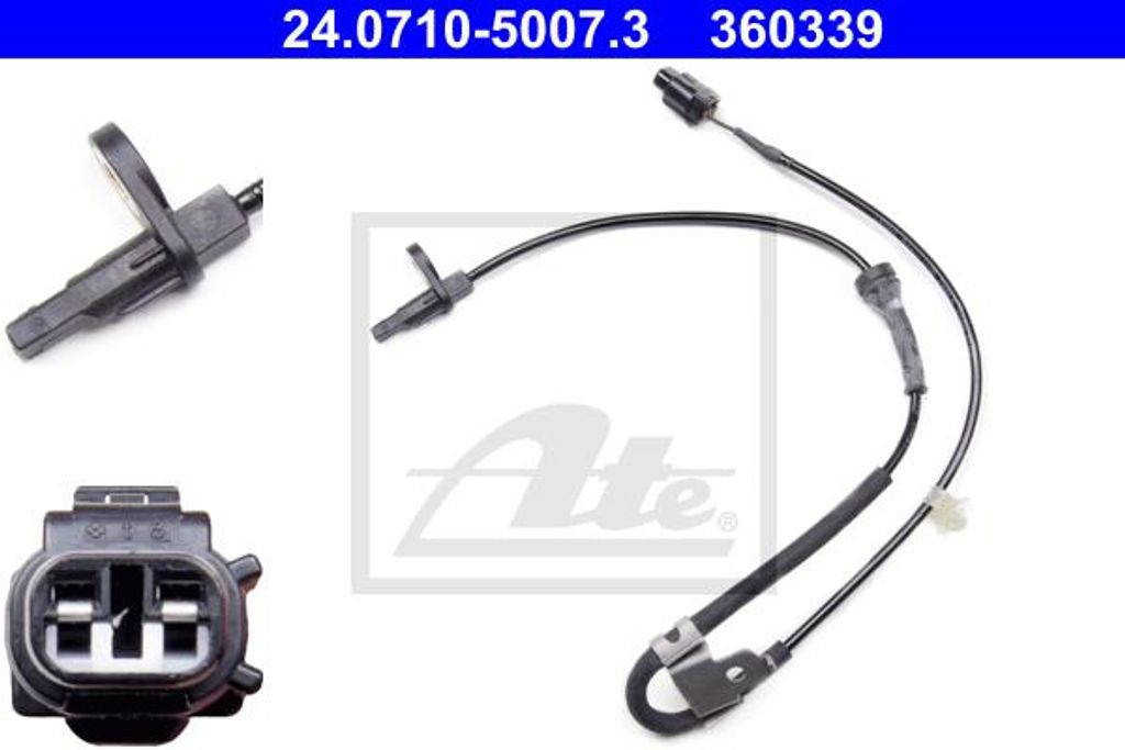 ATE ABS Sensor Raddrehzahl Vorne Links für OPEL AGILA (B) (H08) 24.0710-5007.3