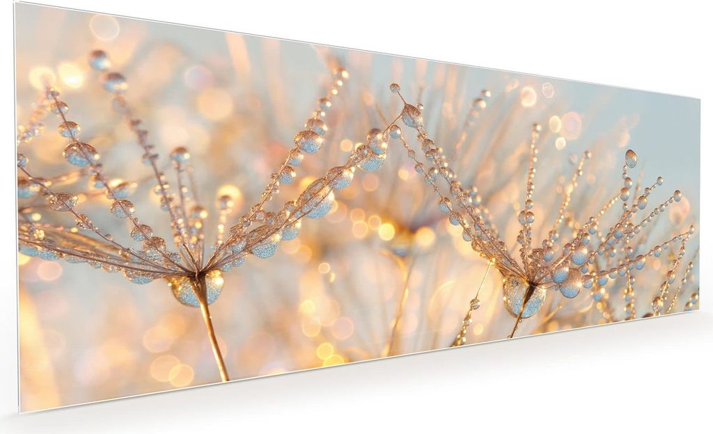 Küchenrückwand Spritzschutz Glas mit Motiv Tautropfen Panorama 40 x 40 cm