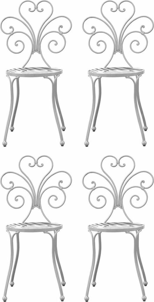 Casa Padrino Jugendstil Gartenstuhl 4er Set Grau H. 89 cm - Garten Möbel