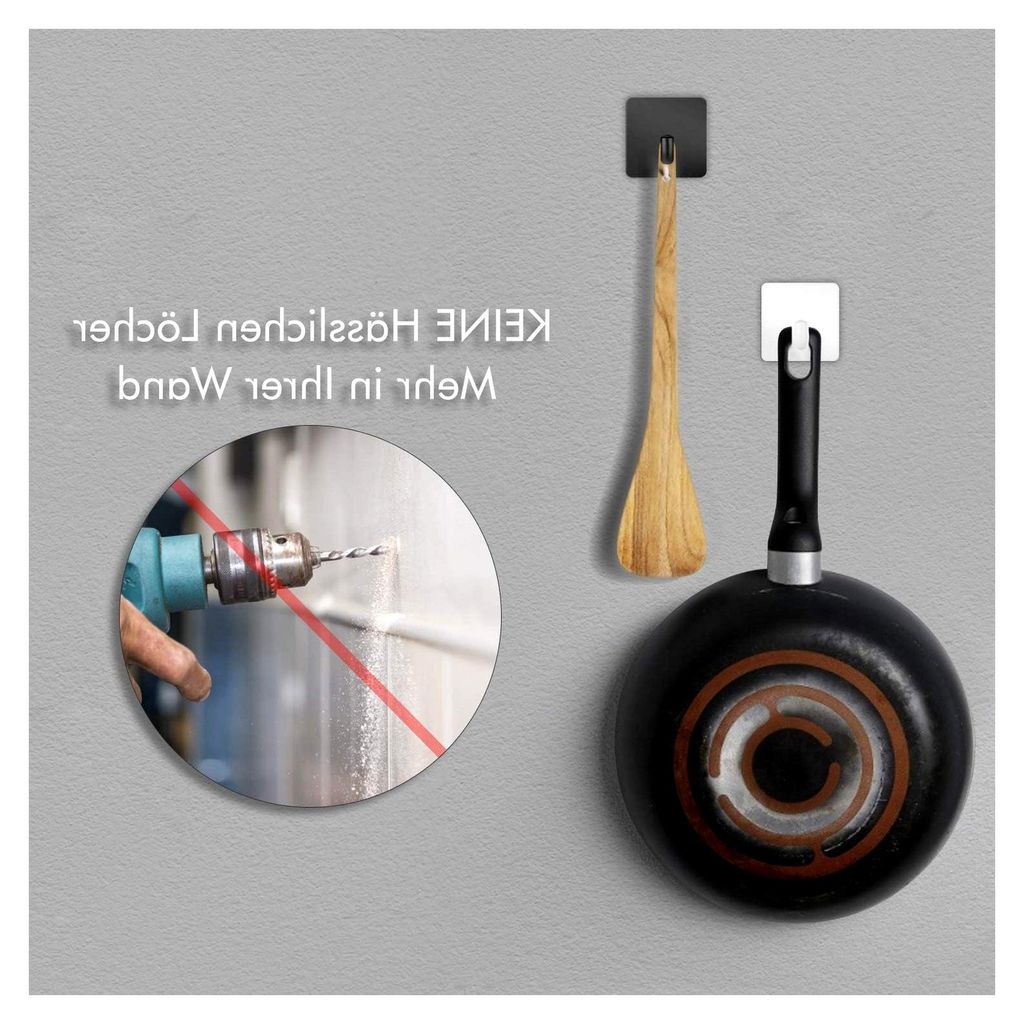 Handtuchhaken 4 Stück Edelstahl klebehaken, Selbstklebend Handtuchhalter ohne Bohren für Badezimmer Küche Schlafzimmer (Schwarz und weiß)