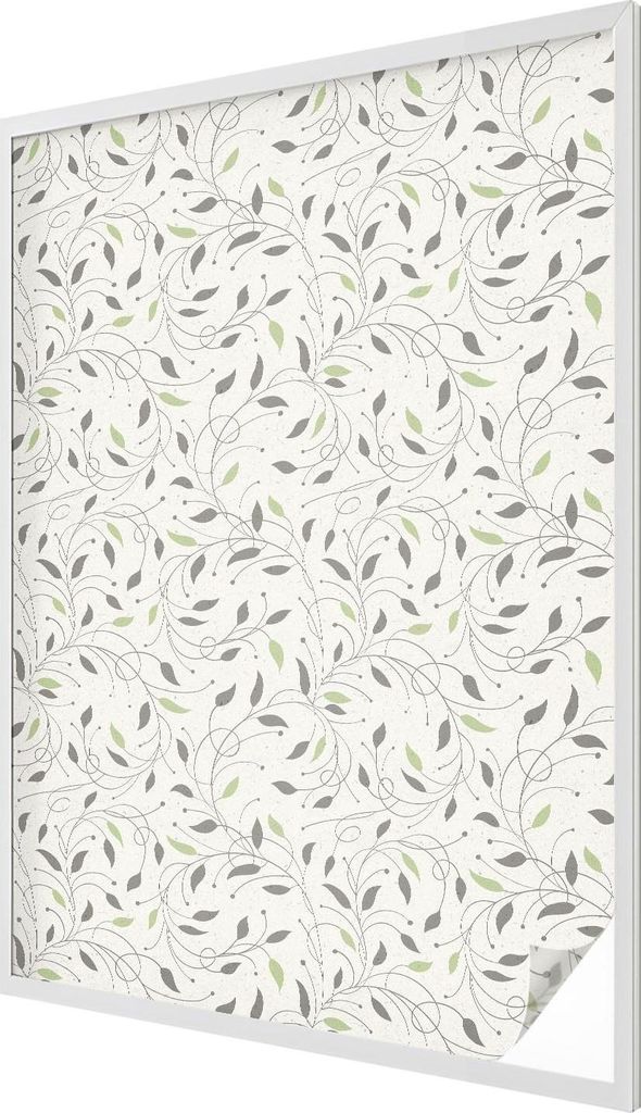 Buntglas Fensterfolie – 146x100 cm – Stained-Glass Design – blickdichte dekorative Sichtschutzfolie – selbstklebend, UV-Schutz – Blätter...