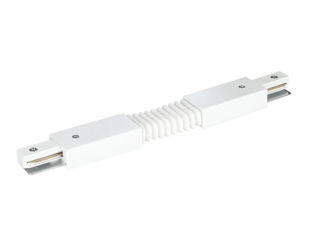Connettore Flessibile Bianco Binario Monofase | Giunto Snodabile per Faretti