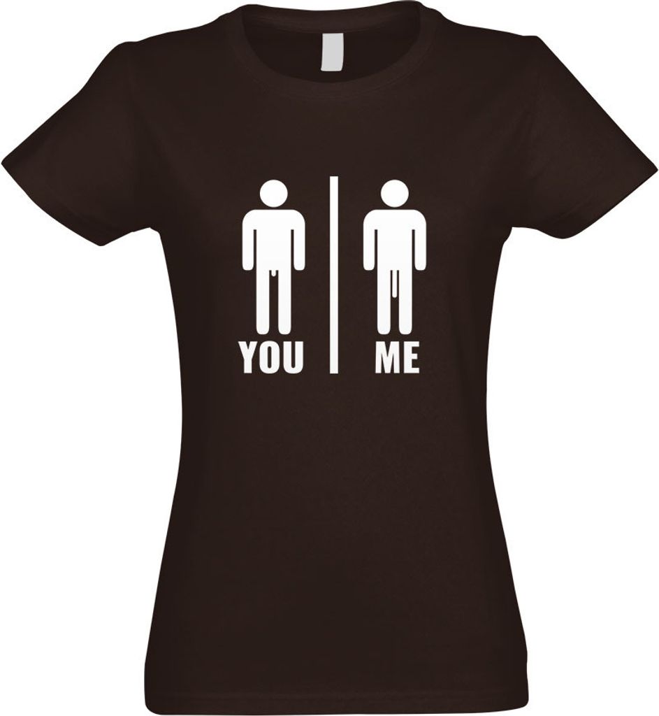 Kiwistar - T-Shirt tailliert - Damen - Chocolate - You vs. Me - Längenvergleich - mit Motiv Bedruckt - Funshirt Design - Sport - Freizeit - Damen ...