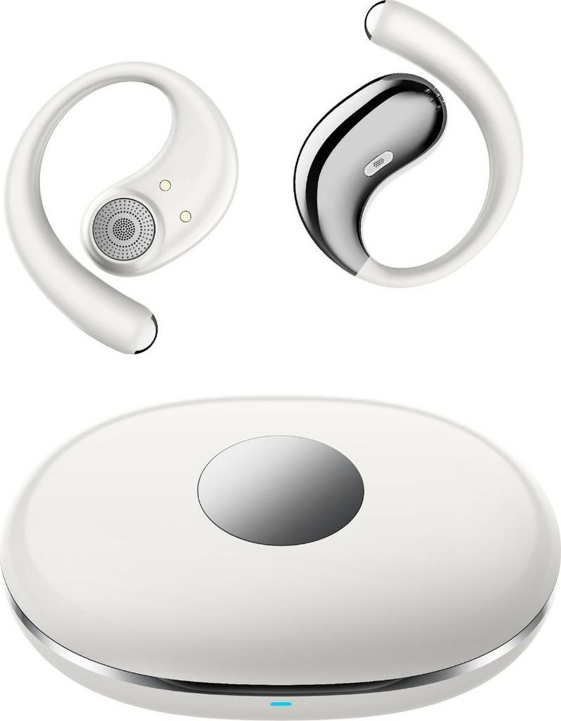 INF Open-Ear Bluetooth 6.0 Stereo Headset mit 4000mAh Ladecase für Alltag und Reisen Weiß