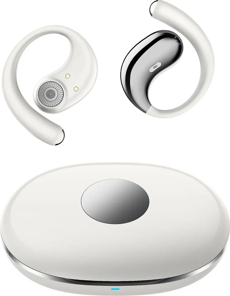 INF Open-Ear Bluetooth 6.0 Stereo Headset mit 4000mAh Ladecase für Alltag und Reisen Weiß