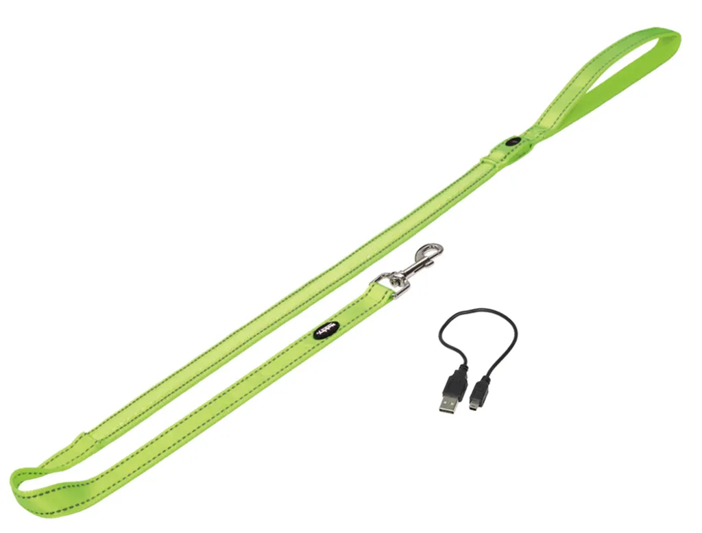 Laisse Lumineuse Chien Nobby Flash Mesh Jaune Fluo M-L Évite les Dangers