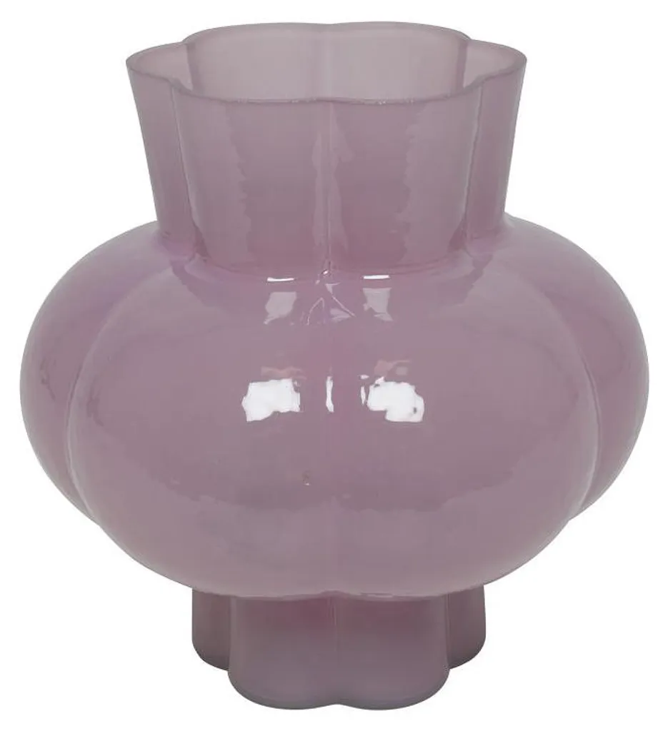 Vase en verre violet lilas 16cm pour fleurs et décoration de table