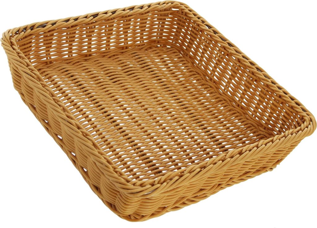 Auslagekorb aus Poly-Rattan, 40x40 cm, Regalkorb, Brotkorb