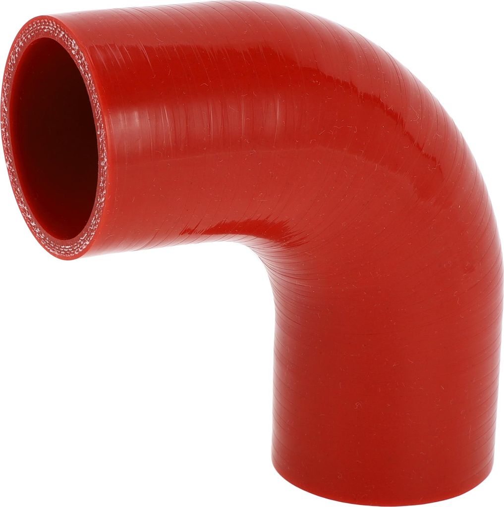 1 Stück 51mm/2,01" ID 90mm/3,54" Länge 90 Grad Roter Autosilikonschlauch Kühlmittelschlauch Universal