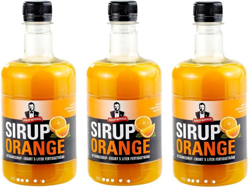 3x Sirup Royale Orange Getränkesirup 0,5 L EW Drinks Produktbild 