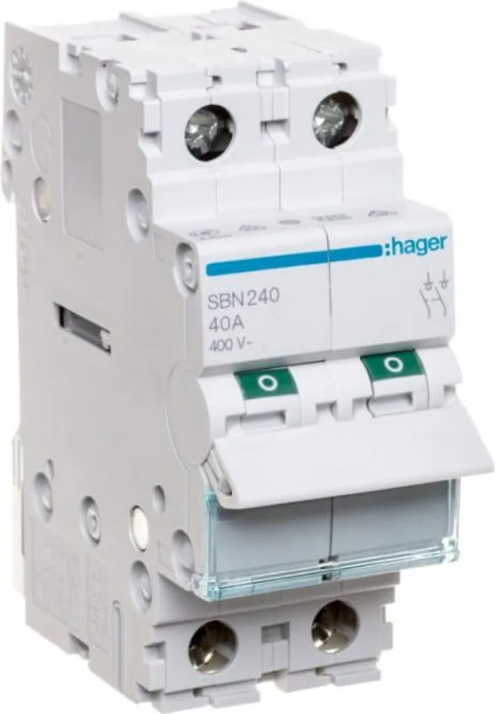 Interrupteur de proximité 2 pôles 40A Hager SBN240 sectionneur modulaire