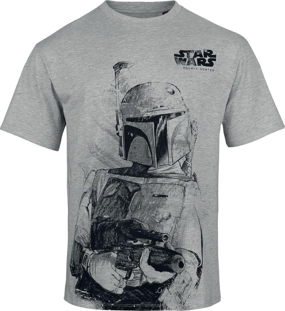 Star Wars T-Shirt Herren Bounty Hunter hellgrau meliert L