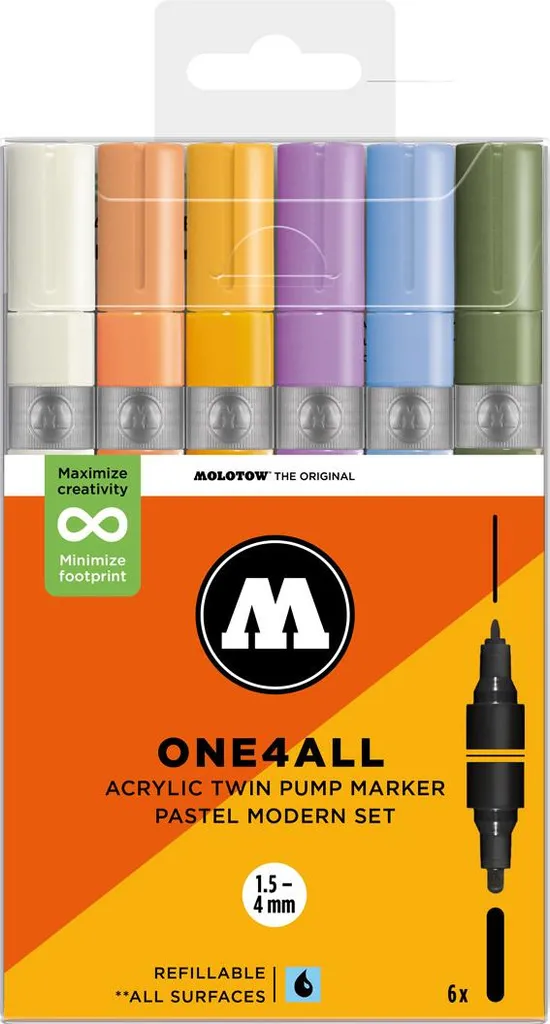 Set moderno pastello Molotow Acrylic Twin One4All