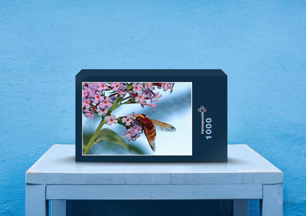 hansepuzzle 29331 - Biene und Blume Puzzle, 1000 Teile, Tierwelt, 60,0 x 46,0cm mit hochwertiger Aufbewahrung, Kartonbox & Beutel