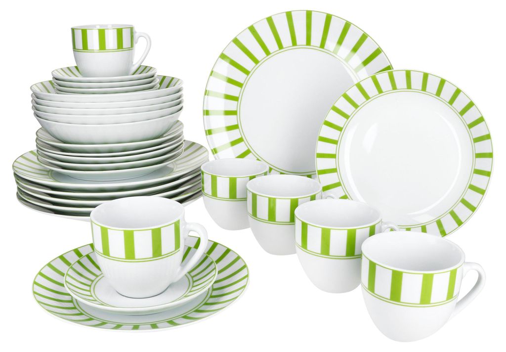 Servizio combinato da 30 pezzi Split green Stoviglie a Immagine del prodotto 