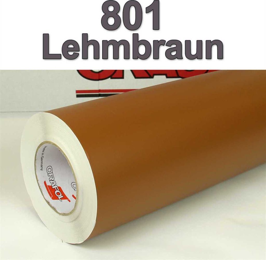 (6,65€/m²) Oracal Möbelfolie 801 Lehmbraun Matt 63 cm Breite Laufmeterware selbstklebende Folie Plotterfolie Klebe Folie Oracal 631 matte Kü...