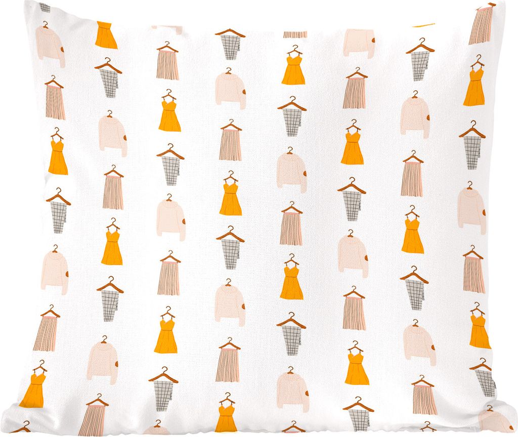 MuchoWow Zierkissen Sofakissen Wohnzimmer Dekokissen 40x40 cm Kleidung - Muster - Farben - Foto Kissen - Schlafzimmer Dekoration