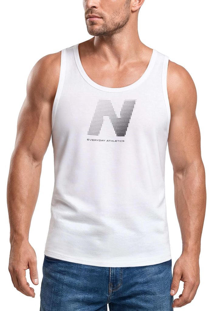 Tanktop Herren mit Grafik-Print - Halftone - Trägershirt Baumwolle Sommer Sport Streetwear Neverless