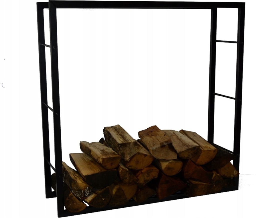 Kaminholzständer Metall, Kaminholzregal, Brennholzständer, Brennholzkorb, Kaminholzkorb, Feuerholzkorb, Schwarz, Höhe 100 cm Breite 100 cm Tiefe...