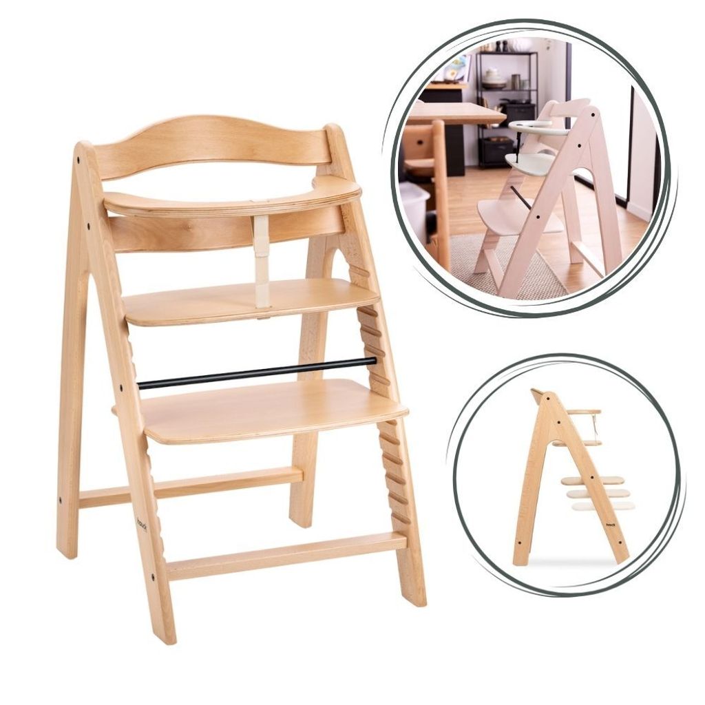 Hauck Arketa Hochstuhl / Treppenhochstuhl, Farbe:Beech