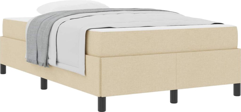 vidaXL Boxspringbett Creme 120 x 200 cm Stoff