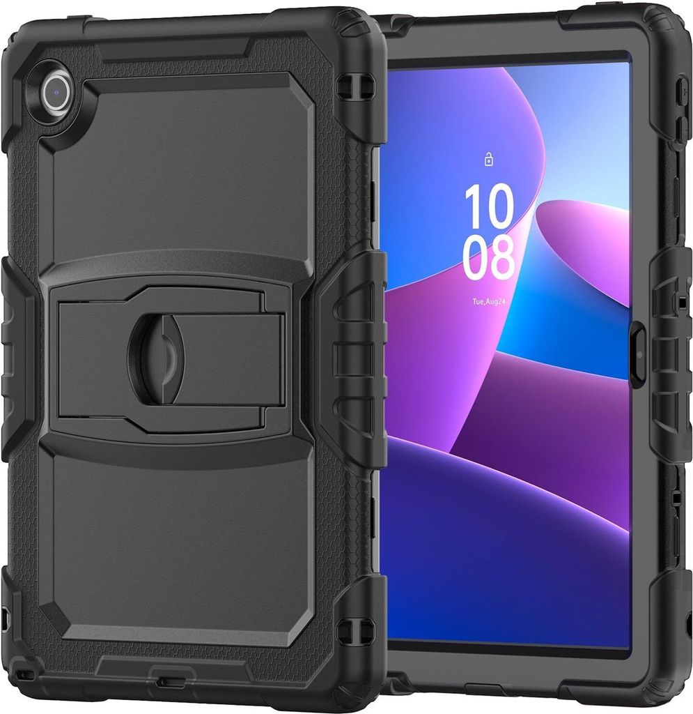 Für Lenovo Tab M10 4. Gen / Tab 10.1 2025 Silikon Hybrid Hülle Halterung & Gurt