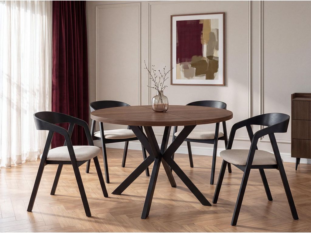 Runder Ausziehbarer Esstisch - Loft Style Tisch mit Produktbild 