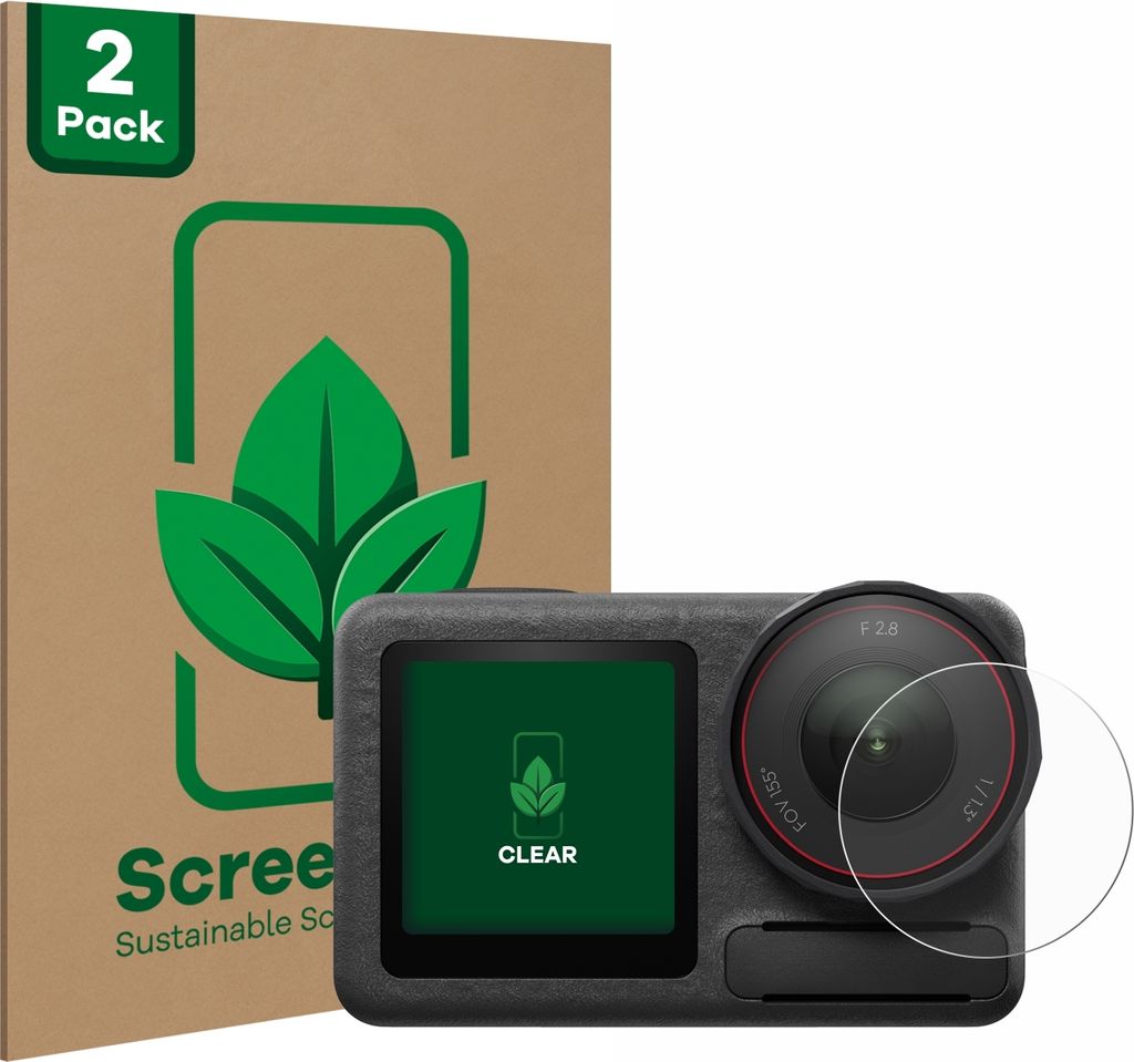 2x ScreenLeaf Schutzfolie für DJI Osmo Action 5 Pro (Linse) nachhaltiger Displayschutz Display Schutz Folie Klar Transparent