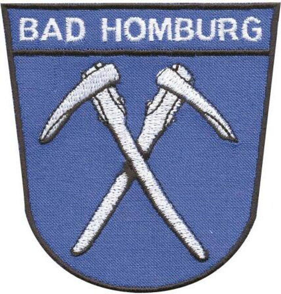 AUFNÄHER - Wappen - BAD HOMBURG - 00499 - Gr. ca. 7,5 x 6,5 cm - Patches Stick Applikation