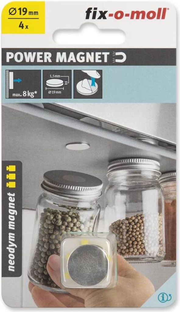 fix-o-moll Neodym Magnete Scheiben selbstklebend 19mm