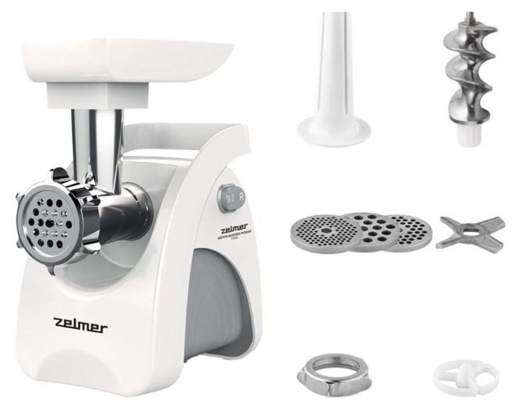 Zelmer ZMM9801B mincer 2200 W Stainless steel, White Image du produit 