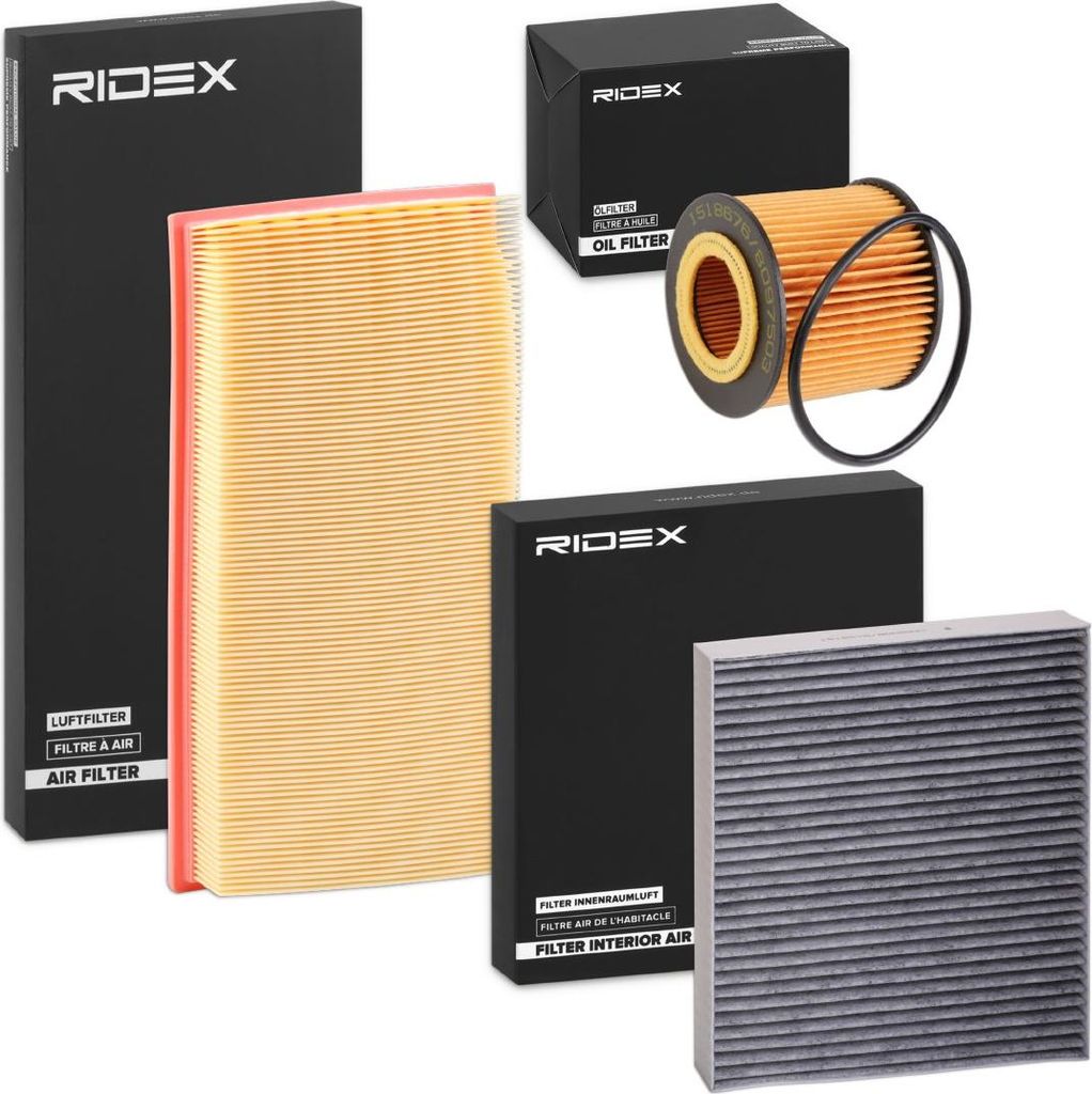 RIDEX Filterset Inspektionspaket Filtersatz für VW POLO (9N) Polo Schrägheck (6R1, 6C1) für SKODA ROOMSTER (5J) Fabia I Combi (6Y5) FABIA (6Y2)