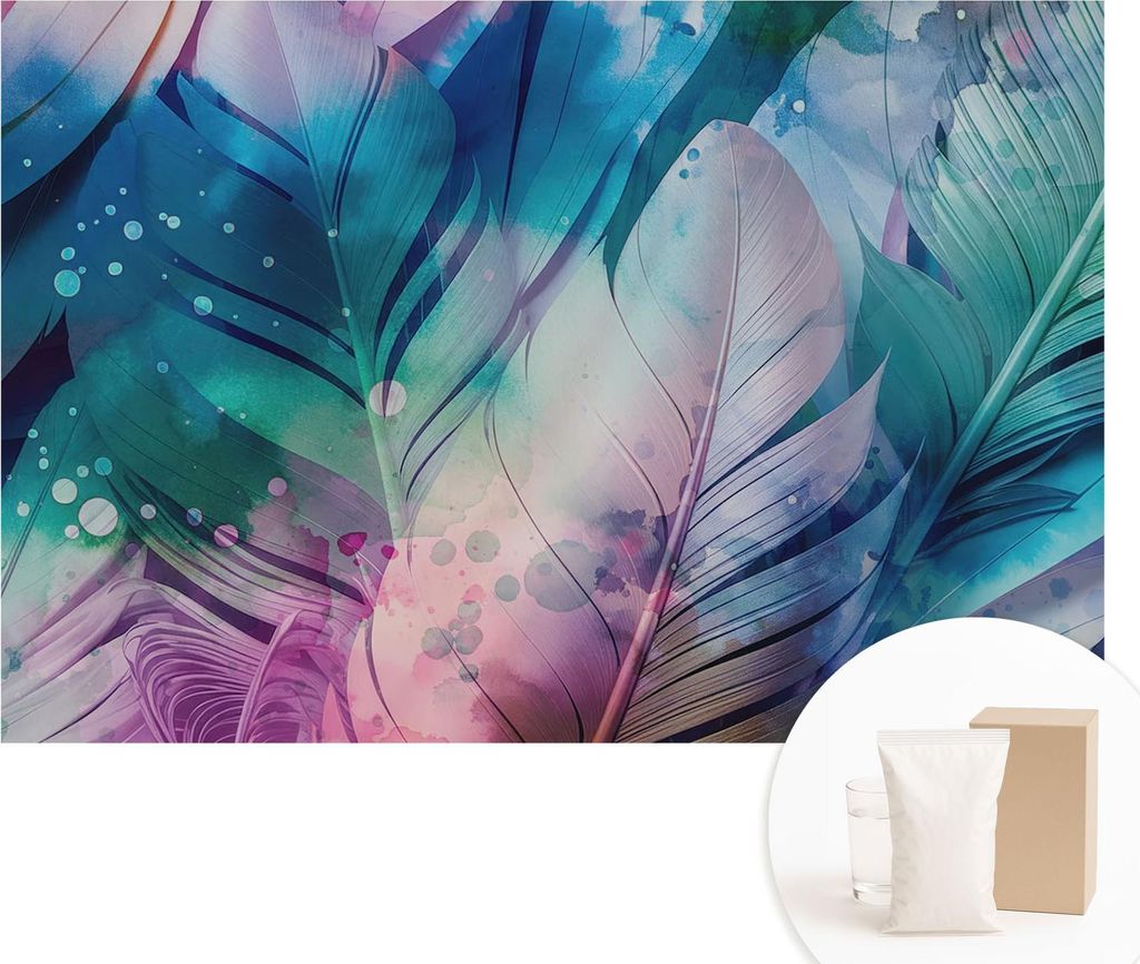 Fototapete - Wandbilder für Wohnzimmer - 104x70 cm - Dekorative Wandfolie - Modernes Design für Wanddekoration - Tapeten für Innenräume - Bunte...