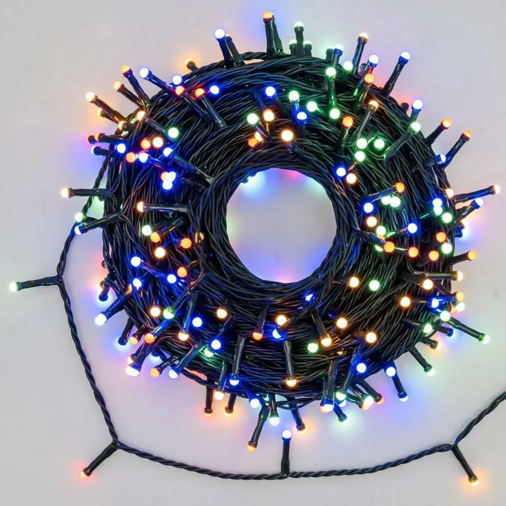 Guirlande solaire et secteur 500 LED multicolore 25m usage extérieur IP44
