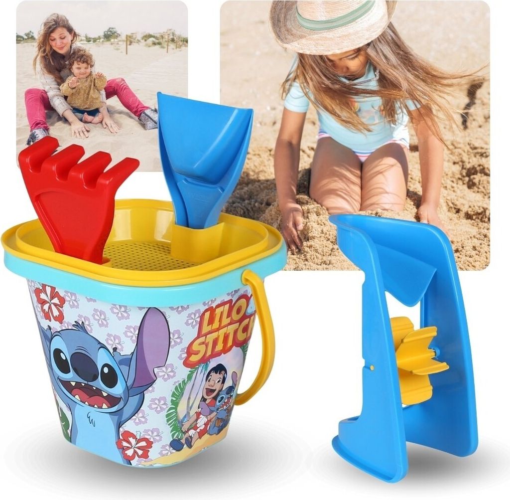 DISNEY Stitch Sandspielset, Eimer mit Zubehör