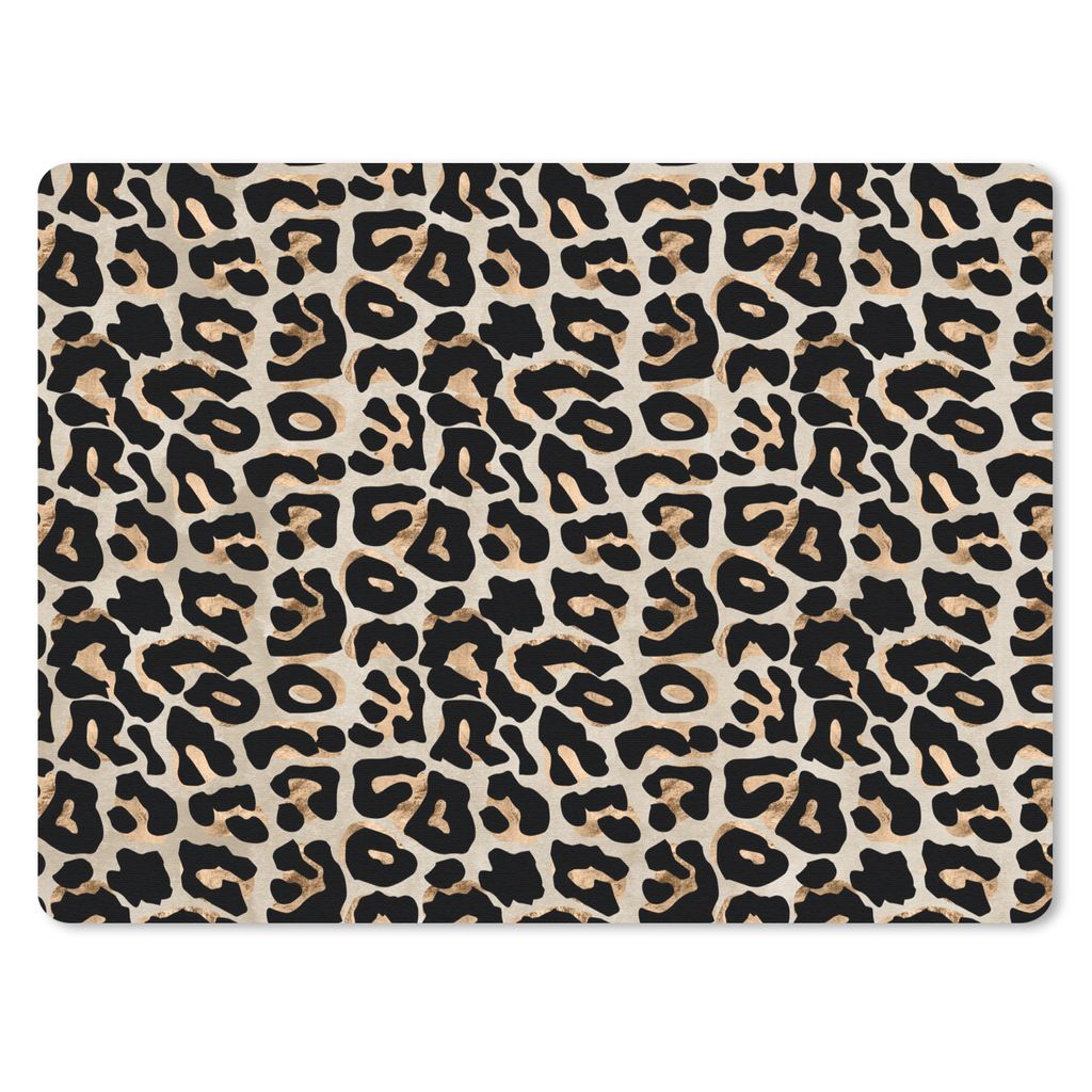 MuchoWow Mauspad Mousepad Pantherdruck - Grau - Braun - Luxus 40x30 cm - Mousepads - Maus Mat - Pad - Mausunterlage - Anti Rutsch