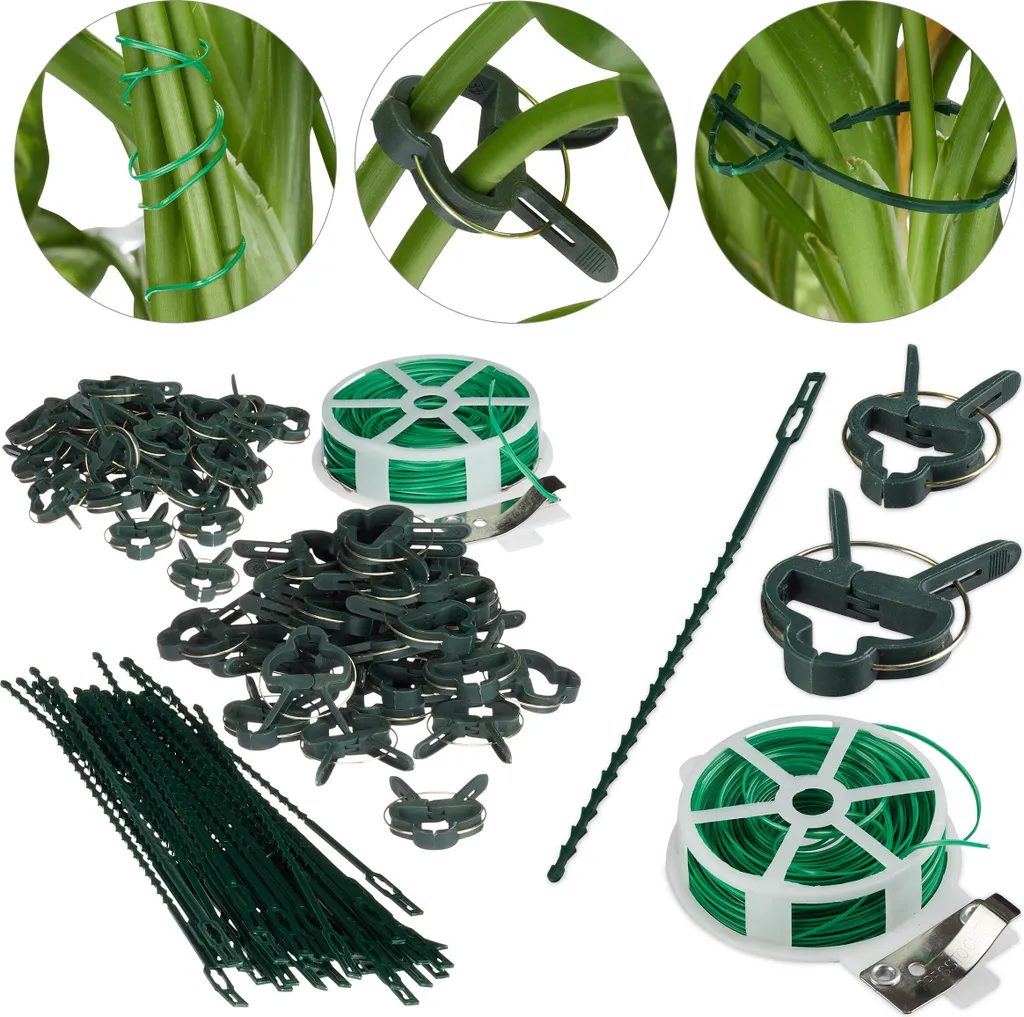Relaxdays Set de Supports pour Plantes 110 Pièces - Kit Fixation Complet