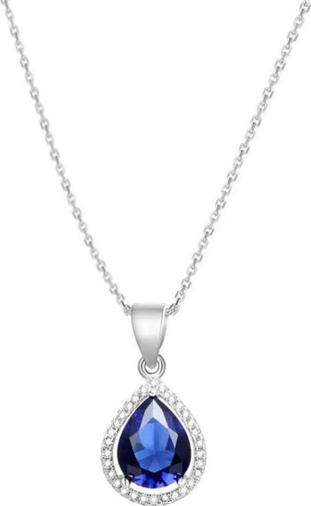 Collier en argent 925 rhodié et oxydes de zirconium scintillants