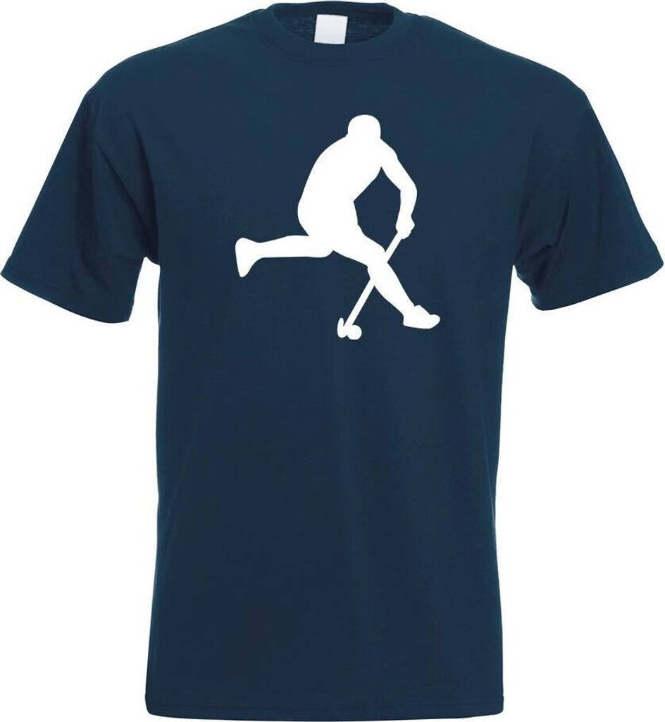 Kiwistar - T-Shirt - Navy - Hockey Ball Sportler Figur Motiv Bedruckt Funshirt Design Print - mit Motiv Bedruckt - Funshirt Design - Sport - Freize...