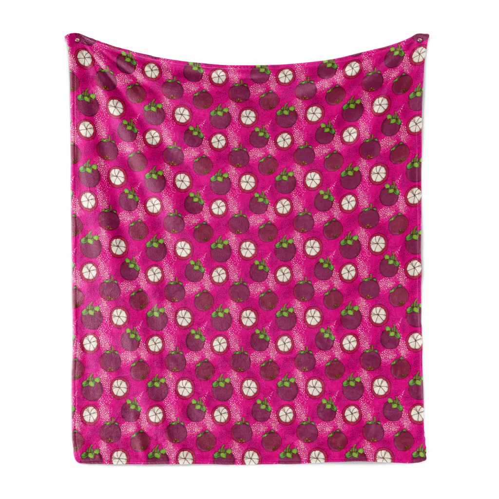 Plaid ABAKUHAUS Rosa Lilla Garcinia Mangostan - Flanella di Pile Premium
