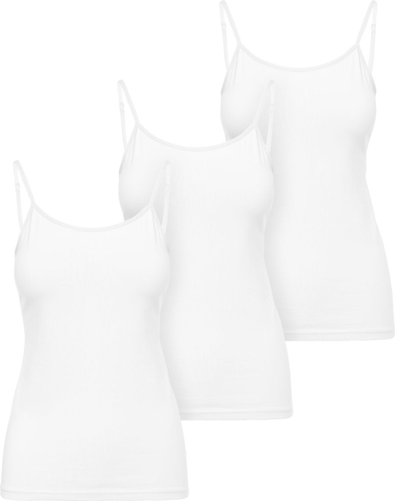 Ladeheid Unterhemd Damen Spaghetti Top Damen Baumwolle Tank Top Damen Set 3 Stück LA40-263 (Weiß, L)