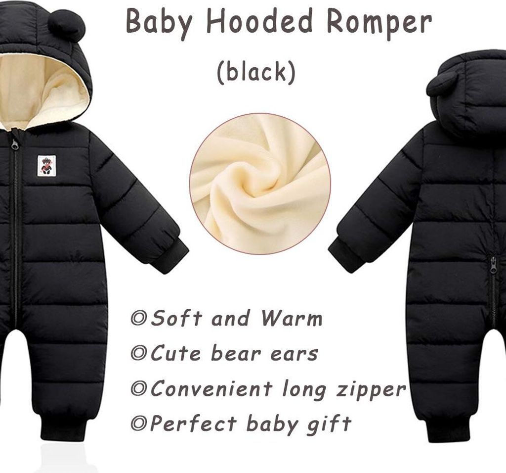 Bestgift Baby-Winter-Overall Mit Kapuze – Schneeanzug Strampler Für Jungen & Mädchen