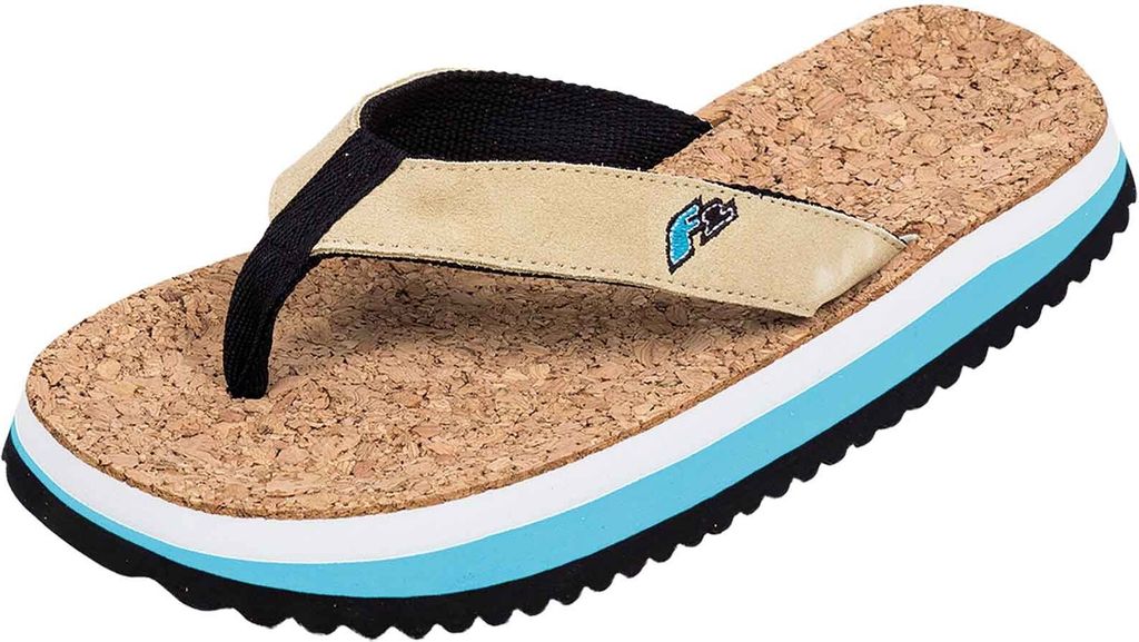 F2 Herren Schuhe Beach Slipper Flip Flops 44/45 Blau/Beige Produktbild 