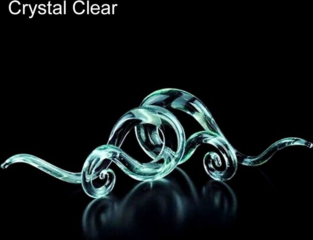Paar Uni-Ohrmessgeräte aus Glas mit gedrehter Schnecke, Aufhänger, Stecker, Bahren, Expander-Kristallklar,US 10