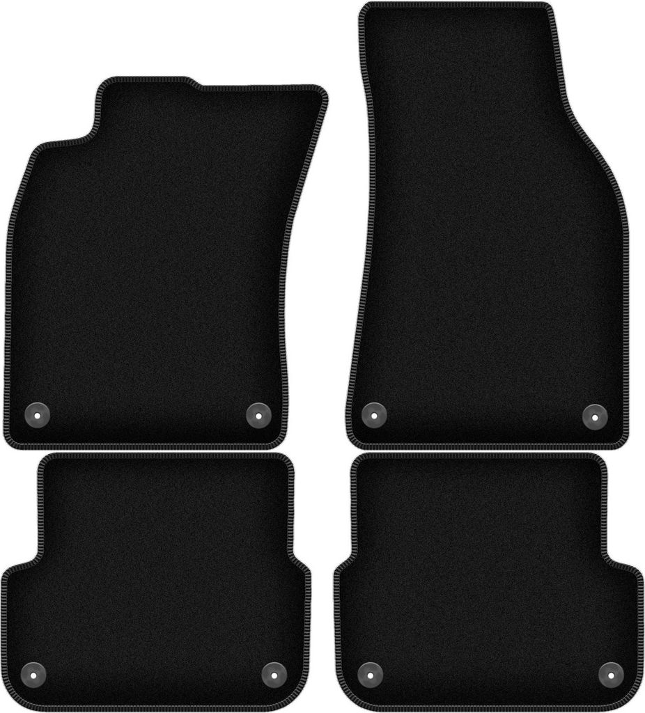 Wielganizator Velours-Autoteppiche – passand für Audi A6 C6 (Limousine, Kombi, Avant, Bj. 2004-2006) – schwarz, passgenau, mit Befestigungen s...
