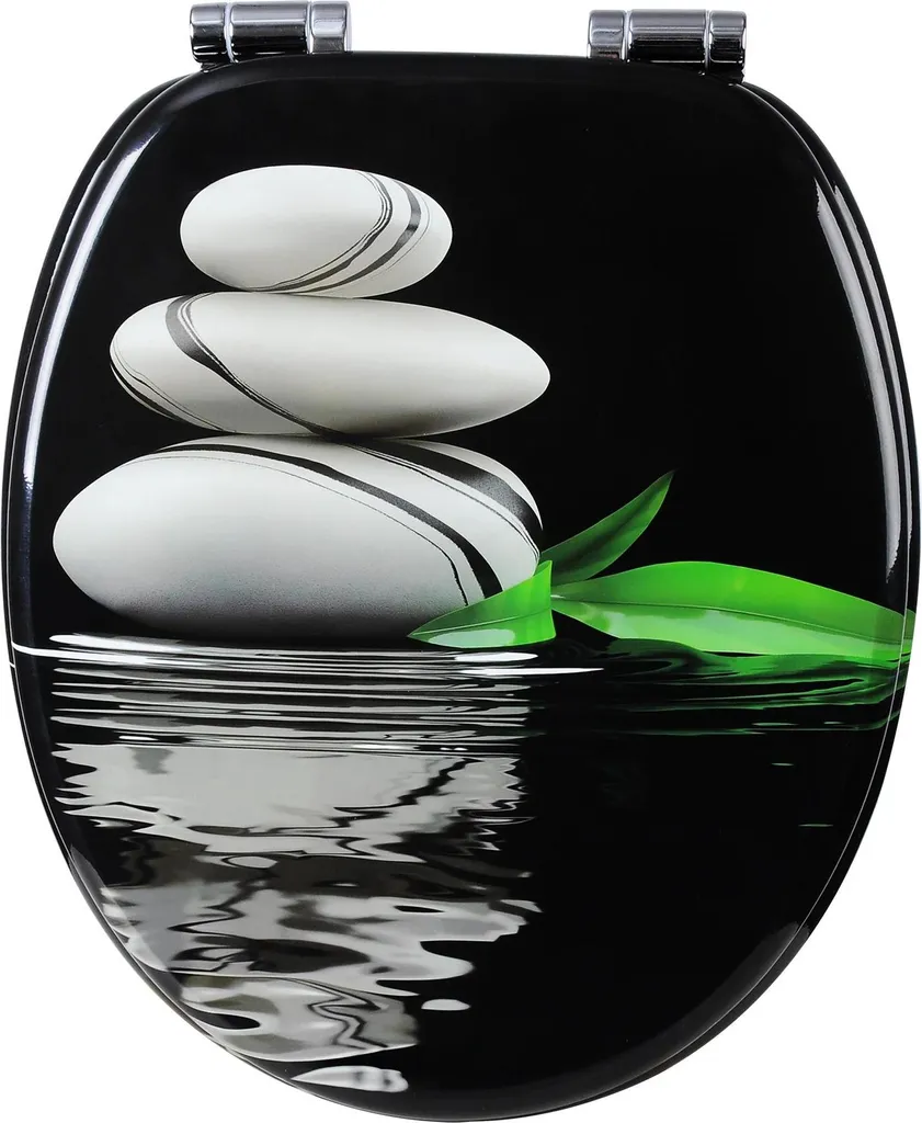 Sedile per wc - Sedile per wc - Misura universale - Meccanismo soft-close - Fronte aperto - Legno - Porpora