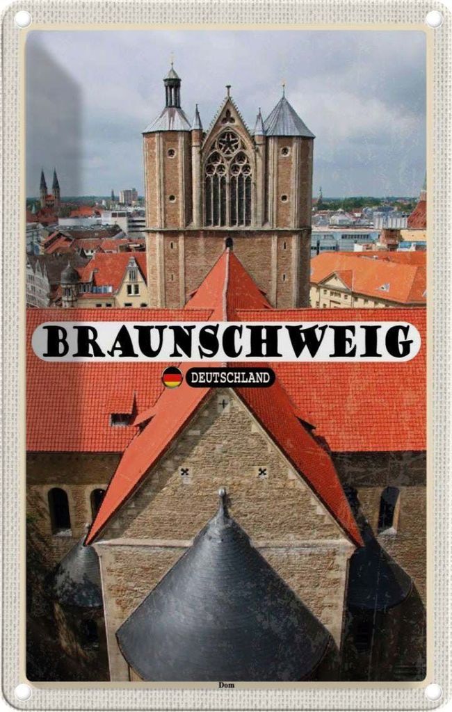vianmo Blechschild 18x12 cm Braunschweig Dom Kirche Bildmotiv Reisemotiv Abenteuer Reisen